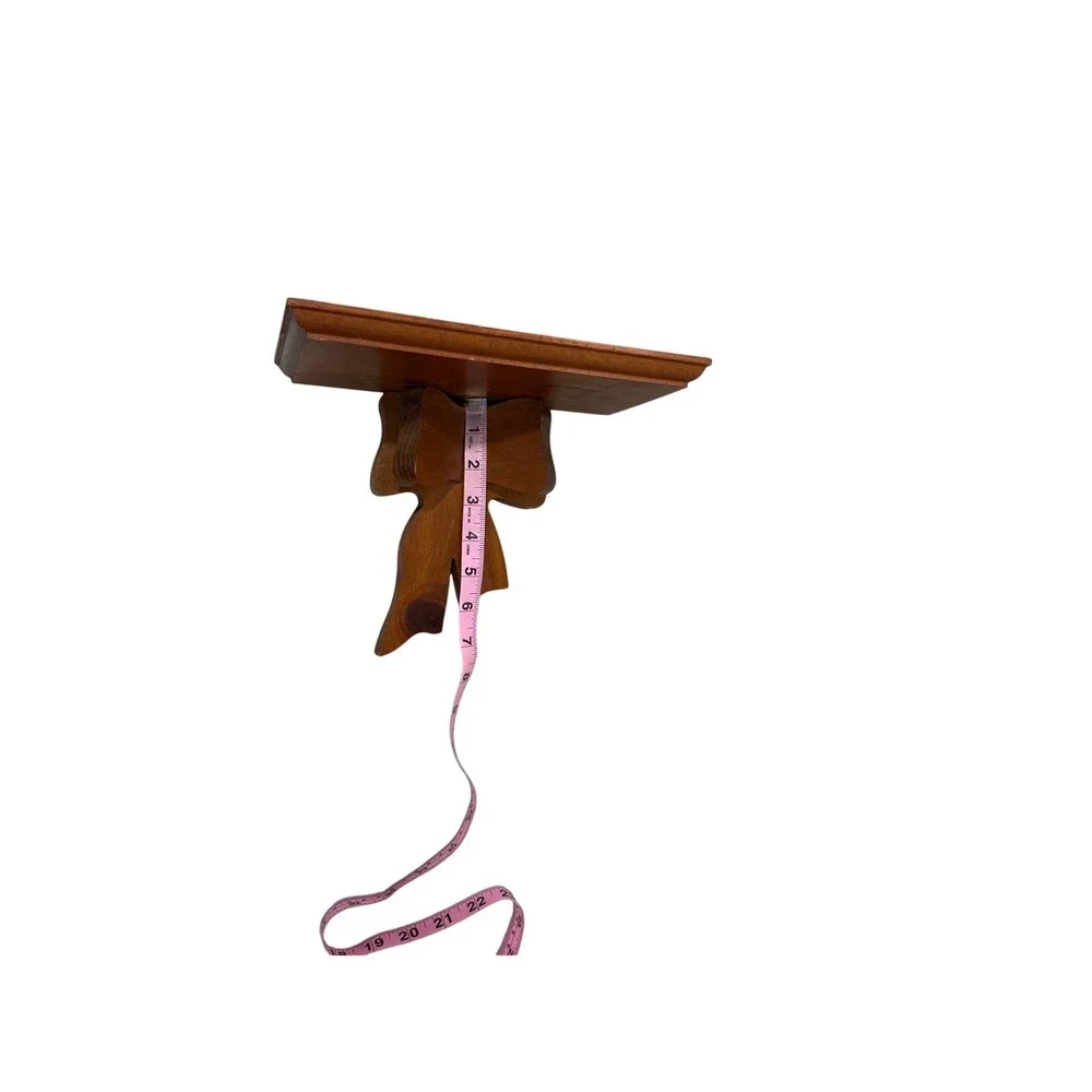 Vintage Wooden Bow Wall Shelf Cottagecore Granny whimsical Floating Display Rack